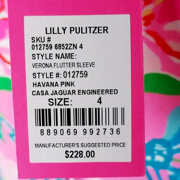 Lilly Pulitzer Women’s Verona Flutter Sleeve Maxi Dress Havana Pink Size 4 - Picture 14 of 14